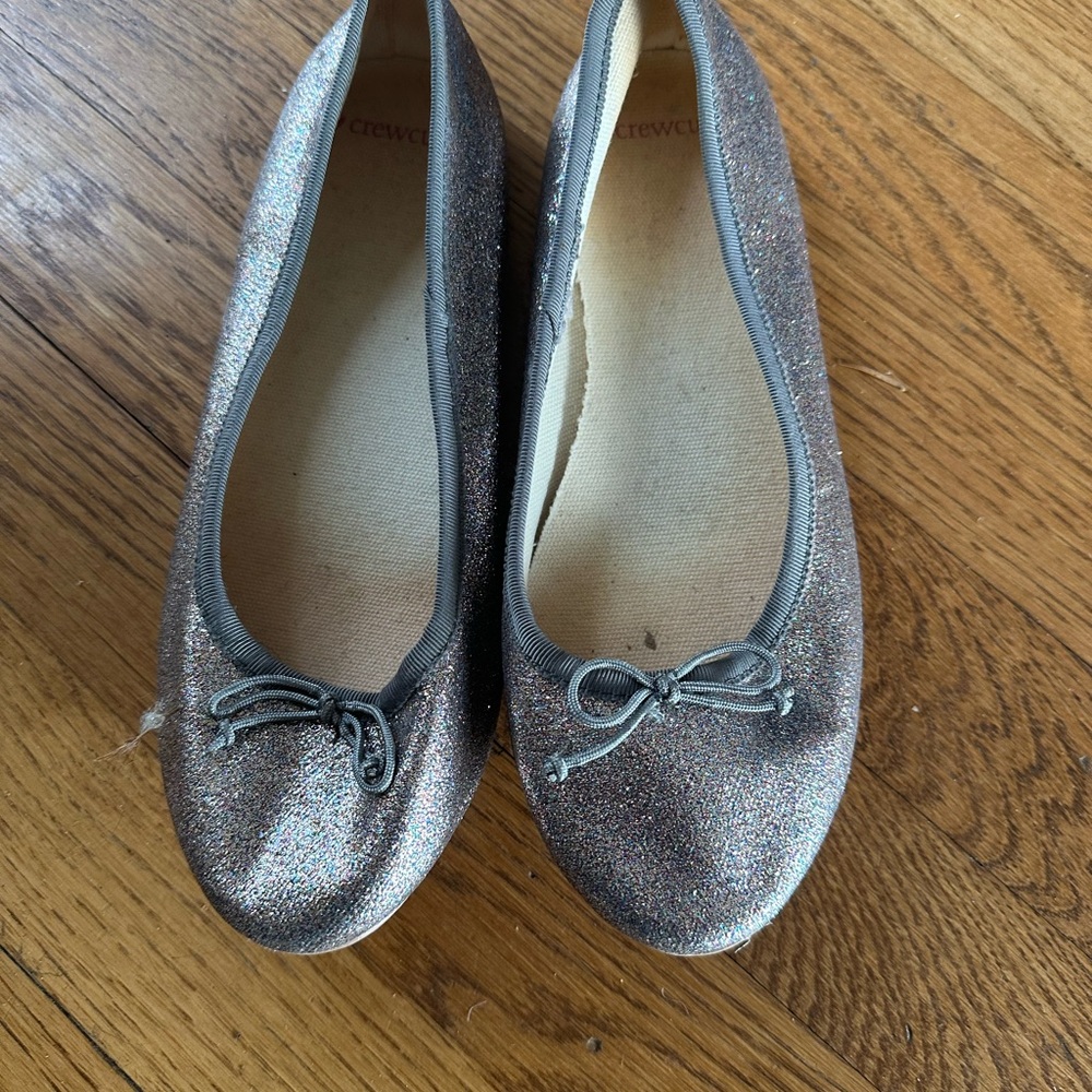 Jcrew crewcuts sparkle ballerina flats girls size 4 great condition